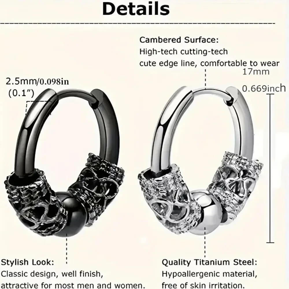 Men's Totem Hoop Titanium Steel Earring